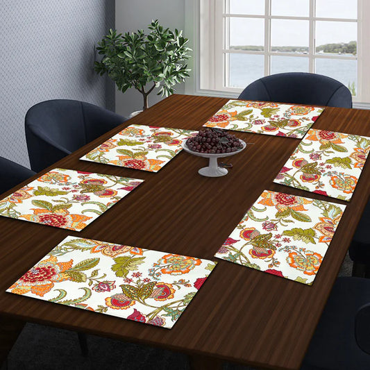 Multicolor Cotton Floral Printed Placemat Set Of 6