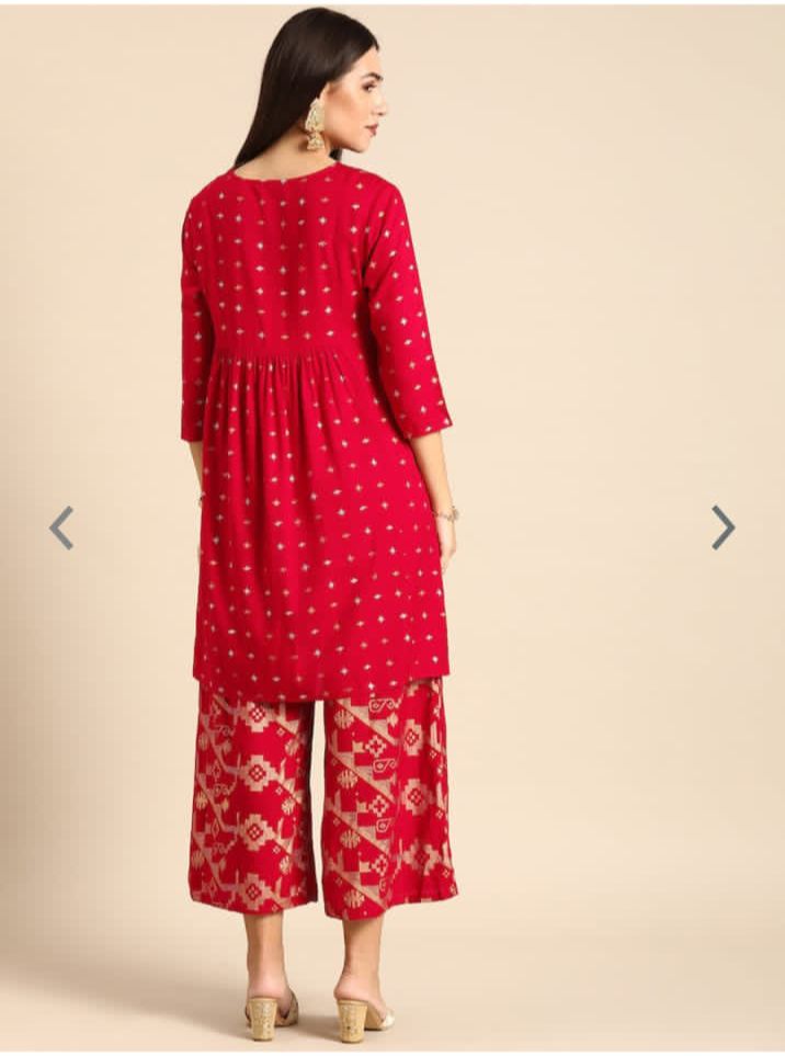 Rayon Printed Kurti Palazzo Set