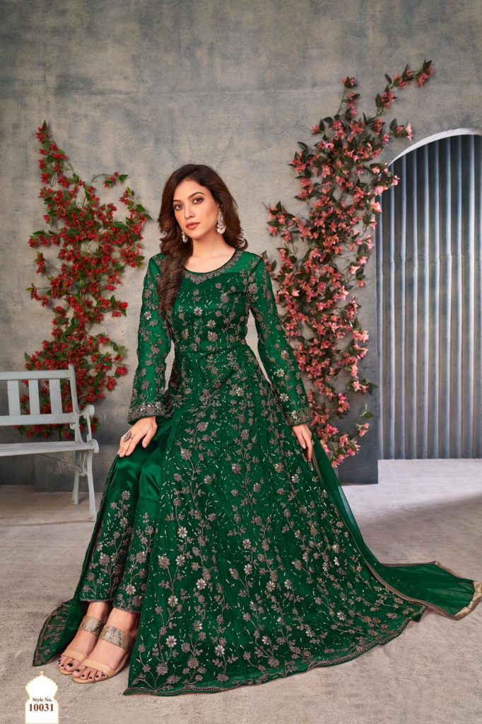 GREEN FANCY DESIGNER SUIT