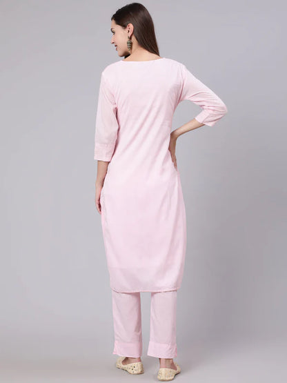 RAYON CALF LENGTH SOLID STRAIGHT 3/4 SLEEVE ROUND NECK KURTA BOTTOM