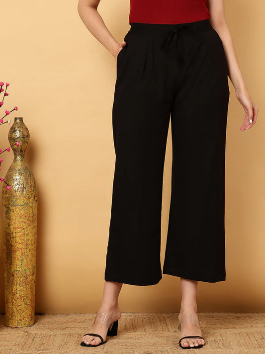 COTTON FLEX ANKLE LENGTH SOLID REGULAR PALAZZOS