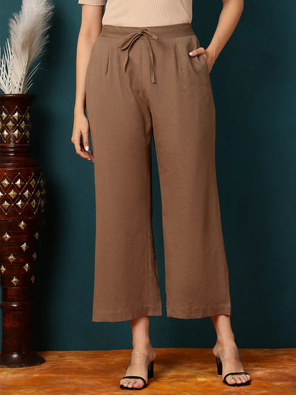 COTTON FLEX ANKLE LENGTH SOLID REGULAR PALAZZOS