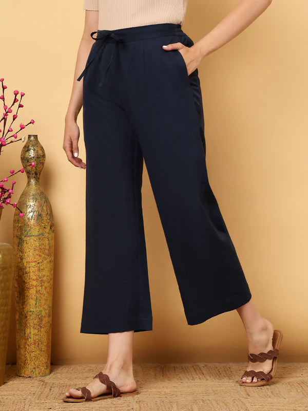 COTTON FLEX ANKLE LENGTH SOLID REGULAR PALAZZOS