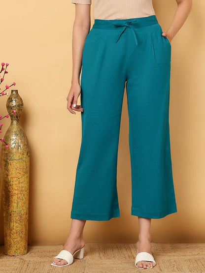 COTTON FLEX ANKLE LENGTH SOLID REGULAR PALAZZOS