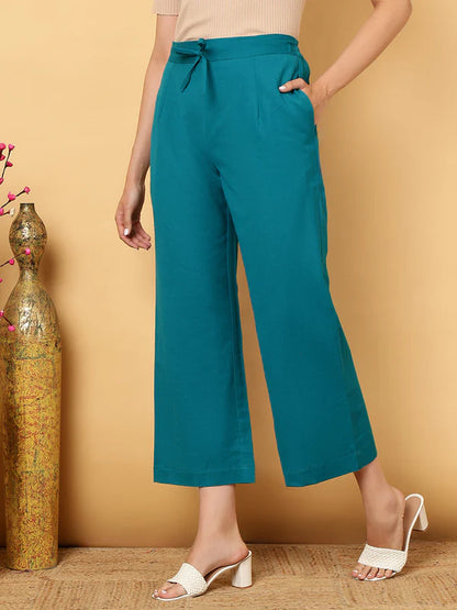 COTTON FLEX ANKLE LENGTH SOLID REGULAR PALAZZOS