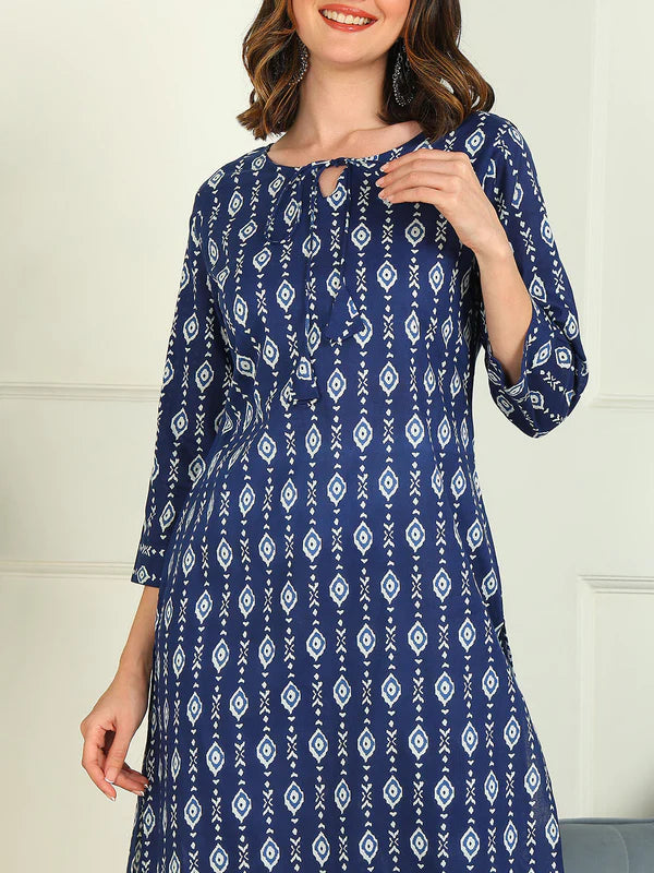 STRAIGHT PRINTED PURE COTTON KURTA