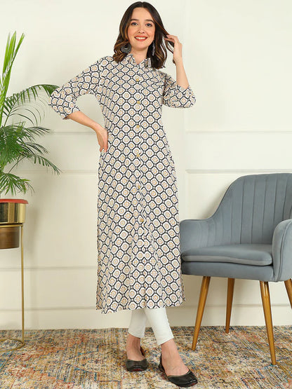 STRAIGHT PRINTED PURE COTTON KURTA