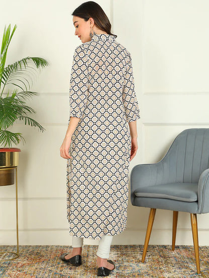 STRAIGHT PRINTED PURE COTTON KURTA