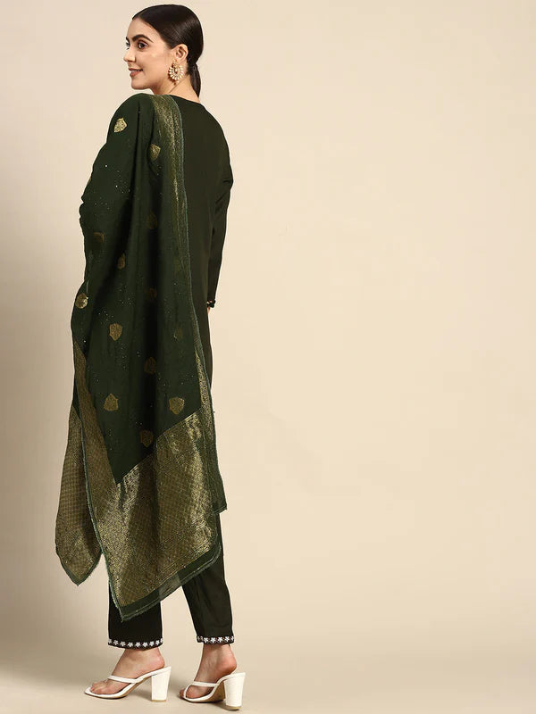 EMBROIDERED LONG STRAIGHT RAYON KURTA SET