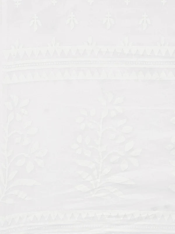 WHITE COLOR KURTA WITH BOTTOM & DUPATTA