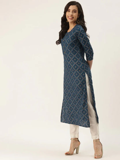 STRAIGHT BANDHANI KURTA