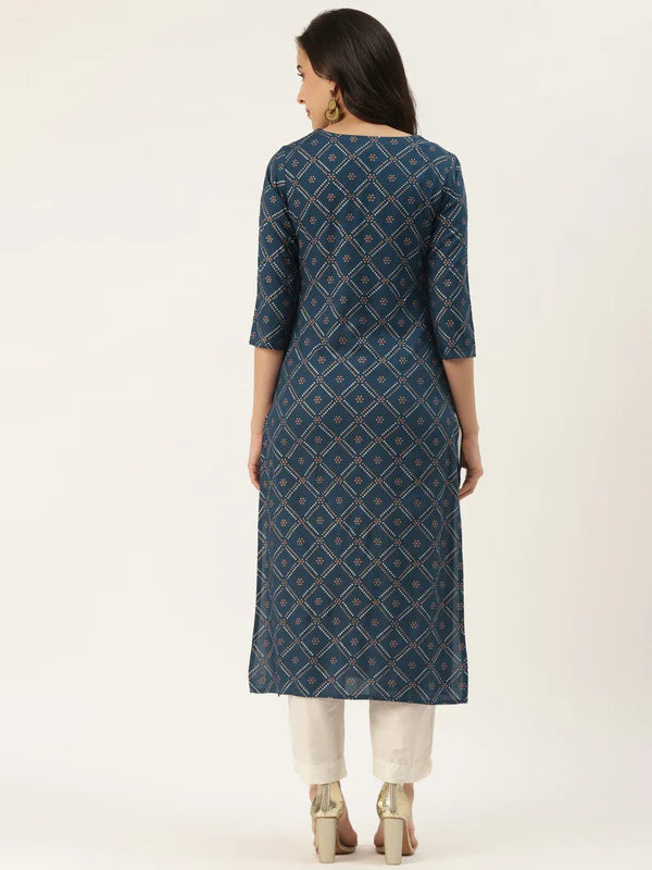 STRAIGHT BANDHANI KURTA