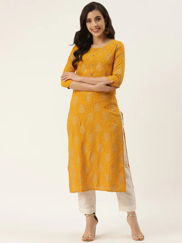 STRAIGHT PRINTED KURTA