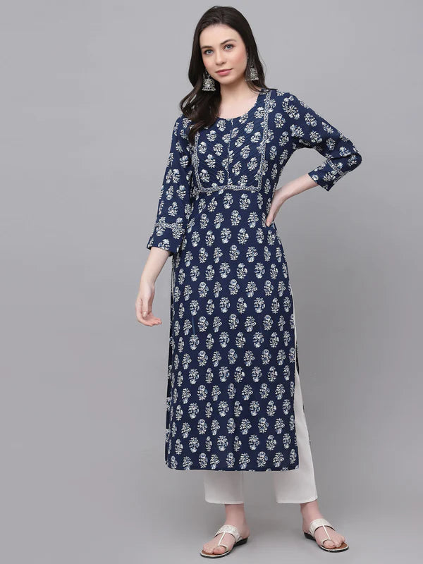 STRAIGHT EMBROIDERED KURTA