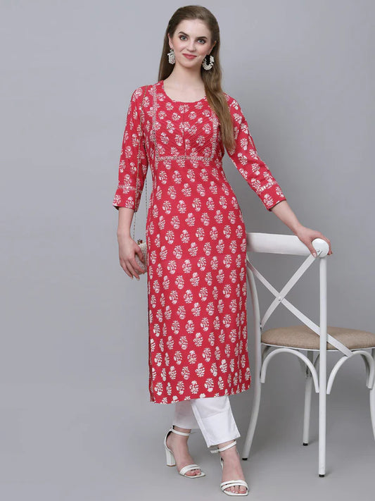 STRAIGHT EMBROIDERED KURTA