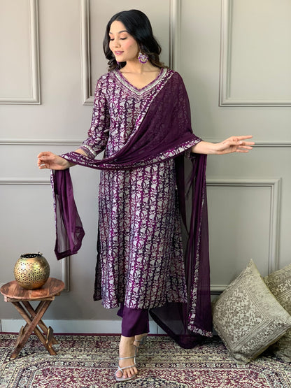 STRAIGHT KURTI PANT AND DUPATTA