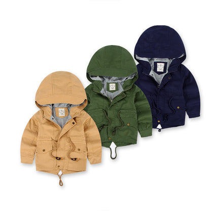 LM 6035 Europe And American Wind  Boy's Coat And Cashmere Boy's Windcoat For 2021 Autumn And Winter Children's Clothes