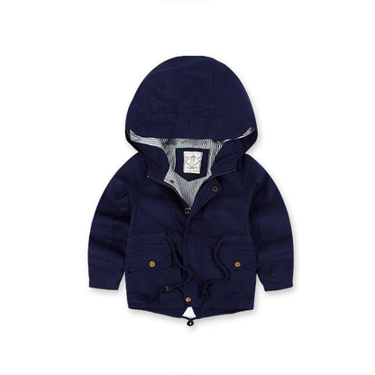 LM 6035 Europe And American Wind  Boy's Coat And Cashmere Boy's Windcoat For 2021 Autumn And Winter Children's Clothes