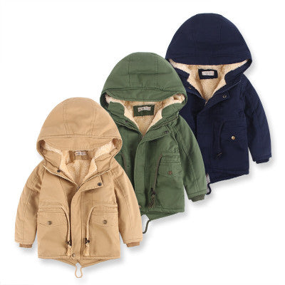 LM 6035 Europe And American Wind  Boy's Coat And Cashmere Boy's Windcoat For 2021 Autumn And Winter Children's Clothes