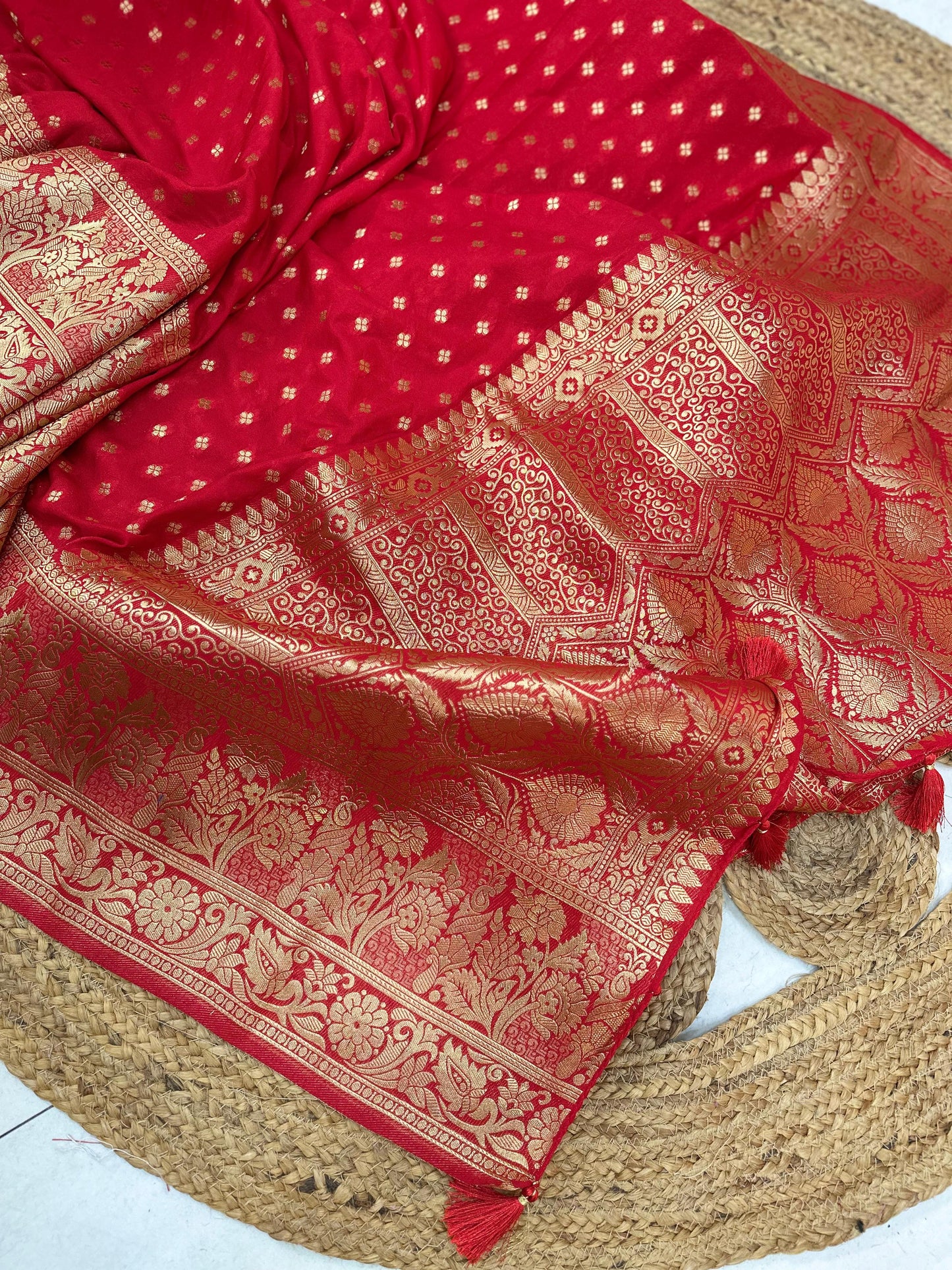 Red Heavy Russian Georgette Silk