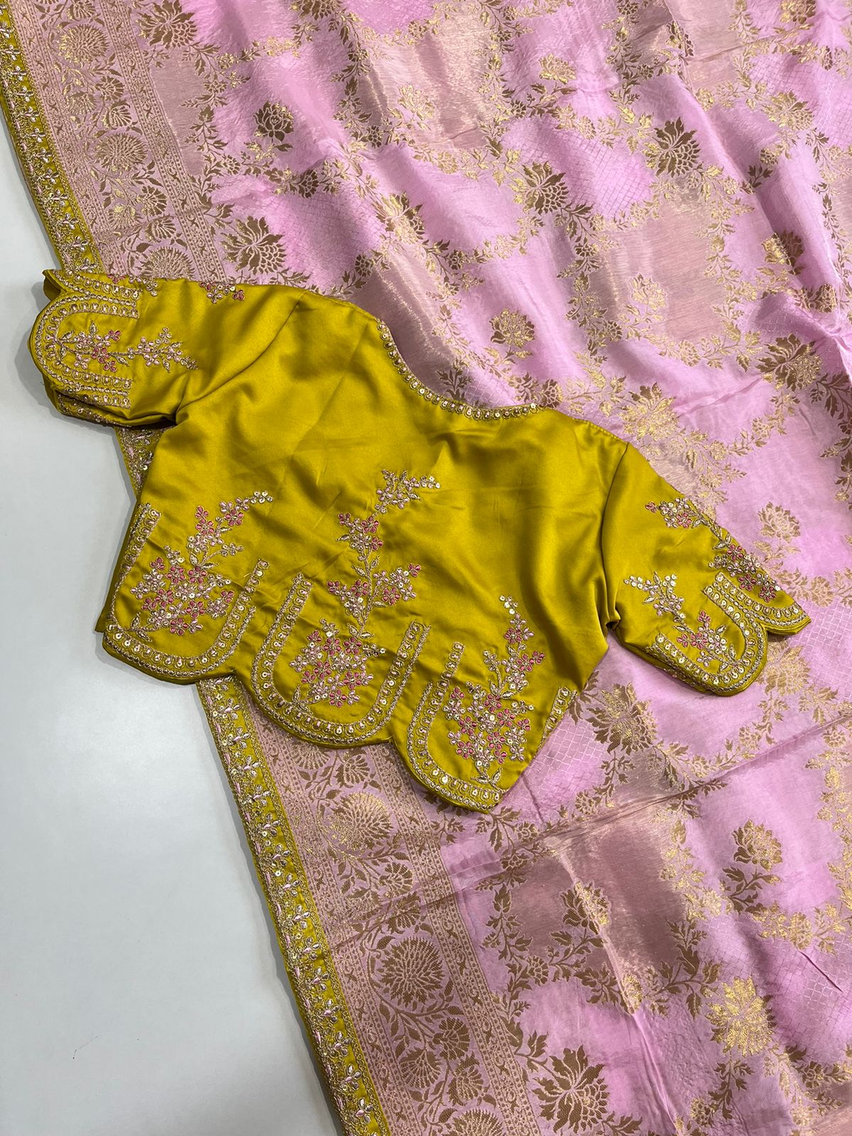 Pink Banarasi Silk Saree