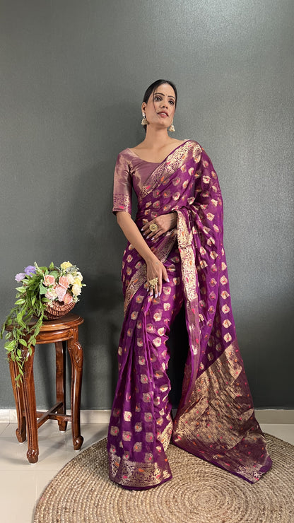 CHIFFON VISCOSE READY TO WEAR SAREE