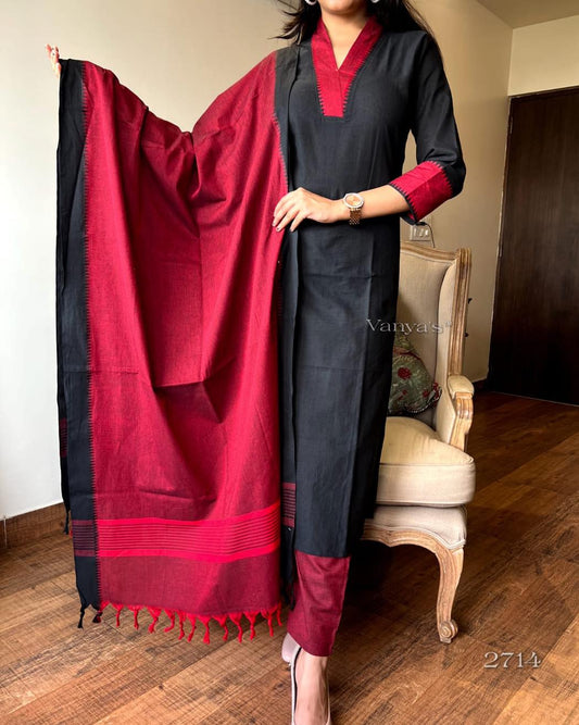 Handloom Butti South Cotton Kurta Set