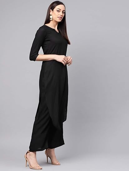 Black Kurta With Palazzo Pants