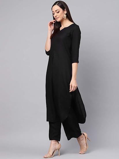 Black Kurta With Palazzo Pants