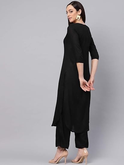 Black Kurta With Palazzo Pants