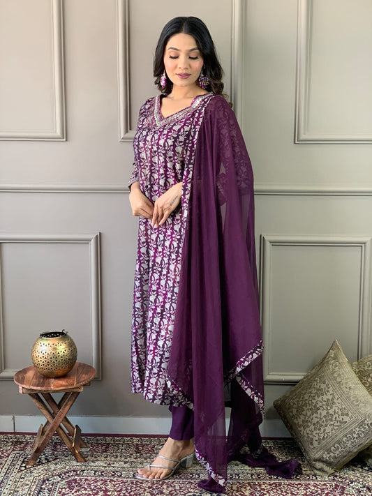 STRAIGHT KURTI PANT AND DUPATTA