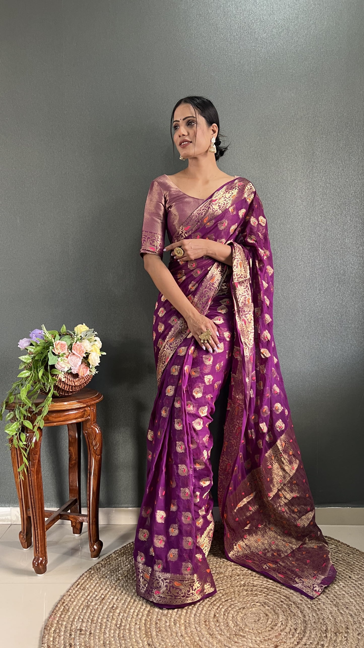 CHIFFON VISCOSE READY TO WEAR SAREE