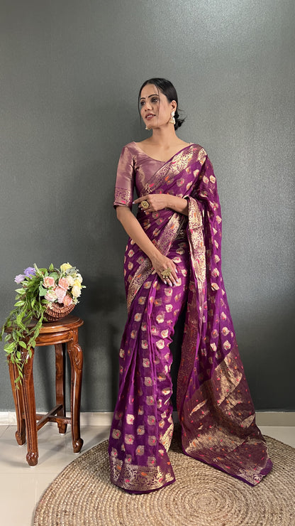 CHIFFON VISCOSE READY TO WEAR SAREE