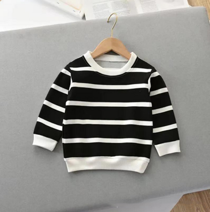 Fashion Children's Striped Pullover Long-sleeved T-shirt