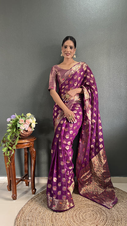 CHIFFON VISCOSE READY TO WEAR SAREE