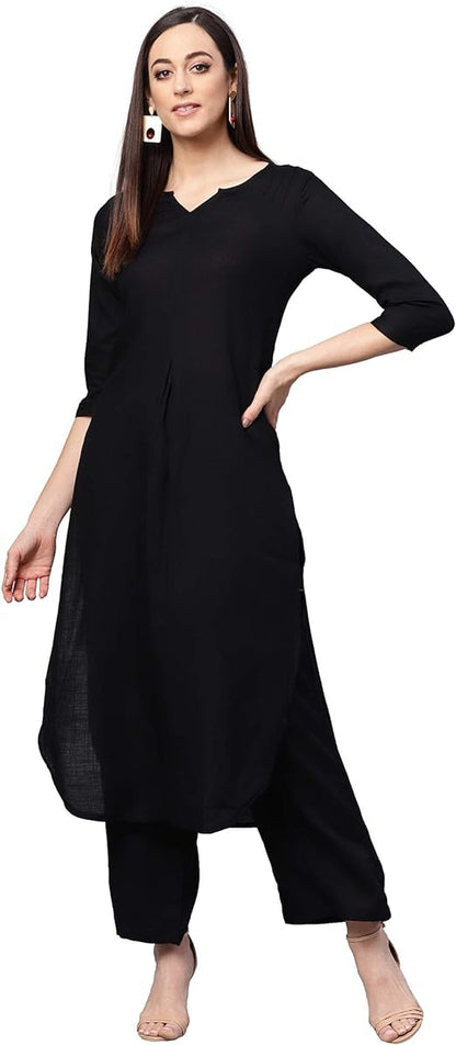 Black Kurta With Palazzo Pants