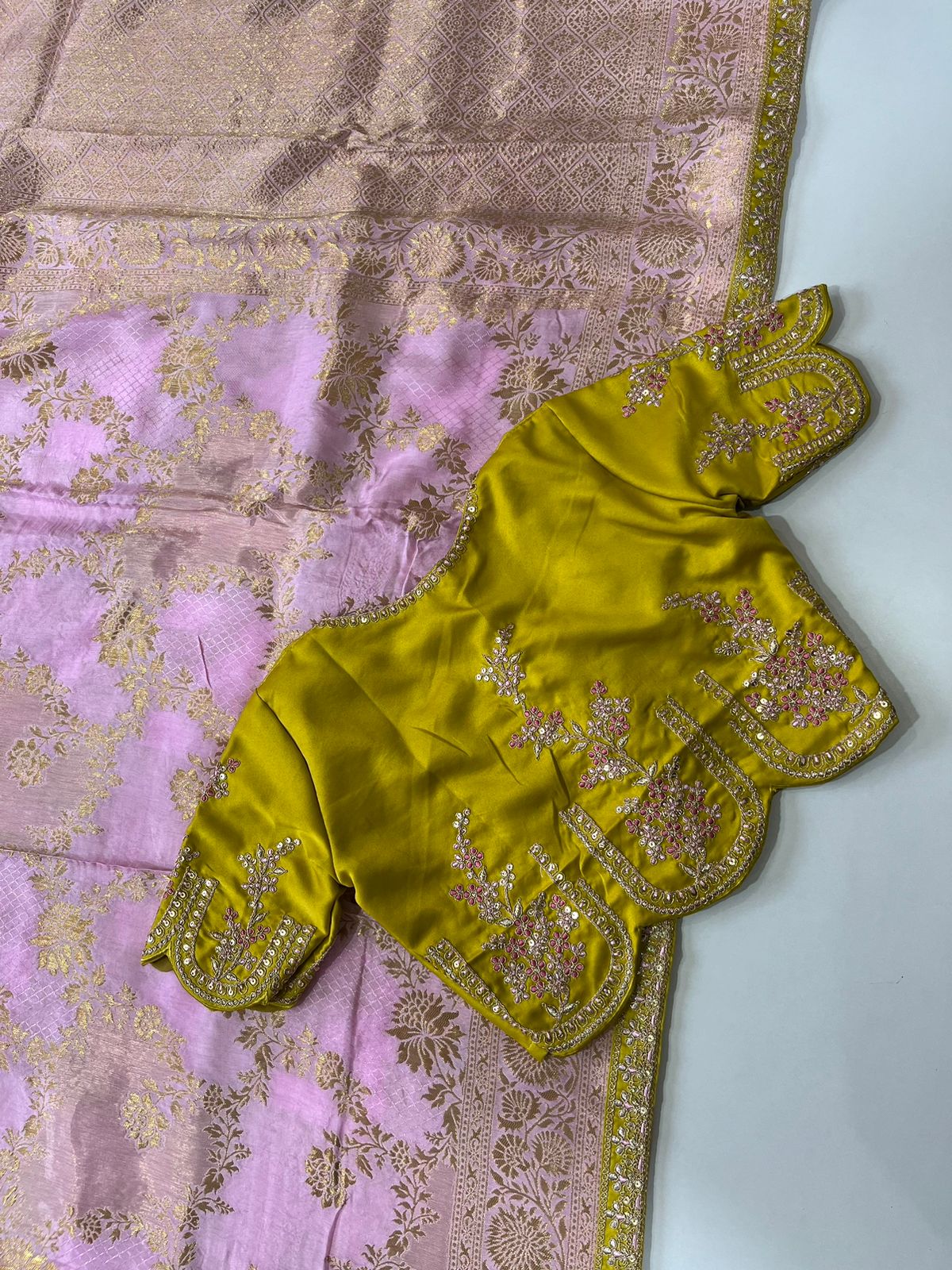 Pink Banarasi Silk Saree