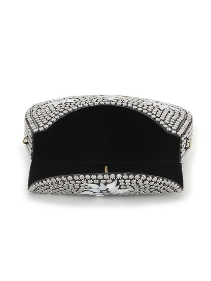 Mosaic Mosaic Embellished Metal Clutch