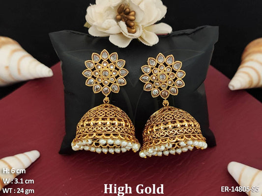 Antique Jewellery High Gold Polish Beautiful Antique jhumka Earrings