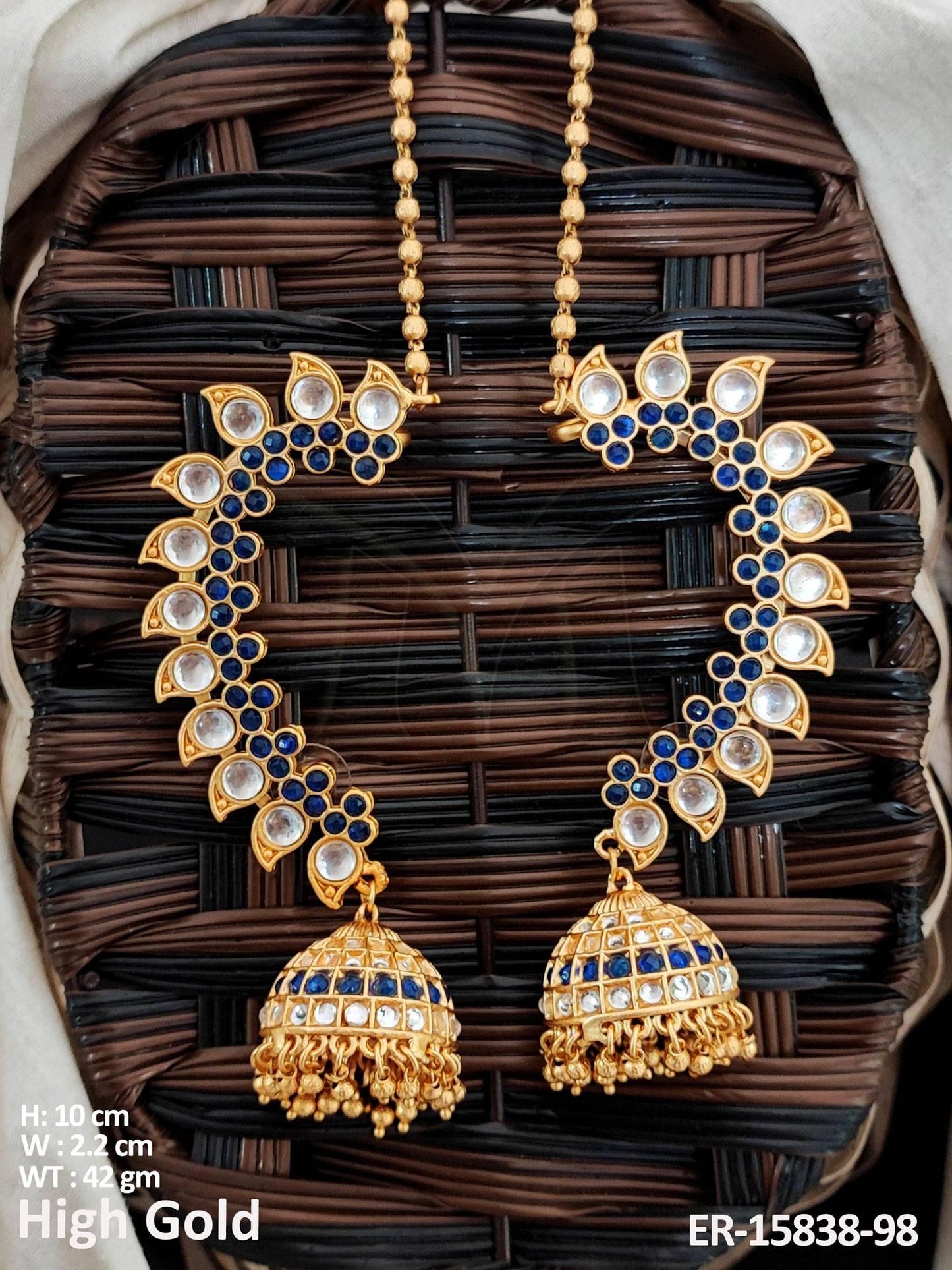 Gold Polish Fancy Style Earrings