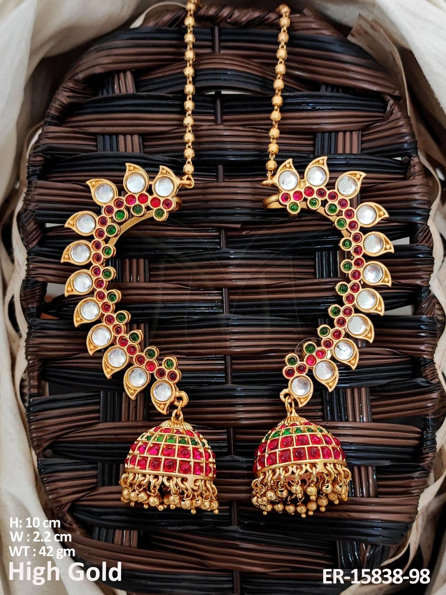 Gold Polish Fancy Style Earrings