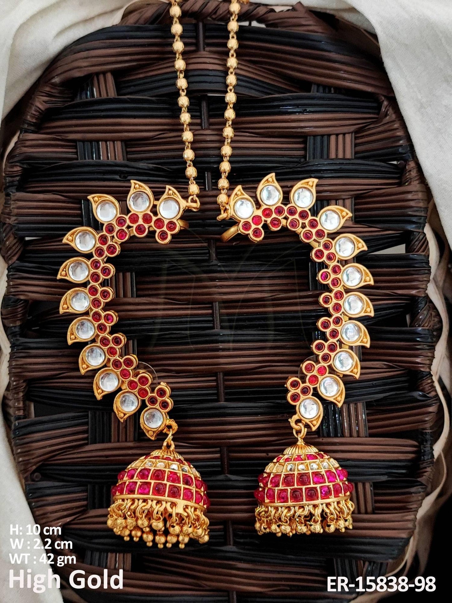 Gold Polish Fancy Style Earrings