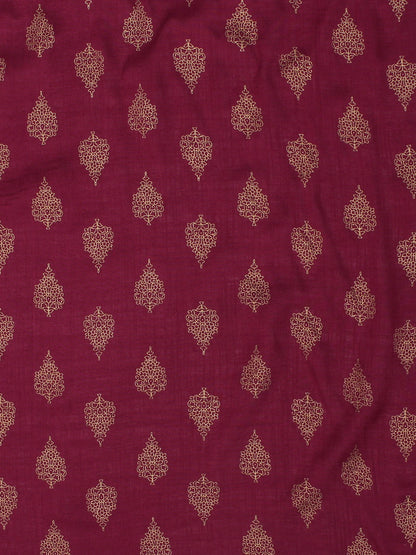 Burgundy Solid Dupatta Set-Yufta Store-DBNSET1667BUGS