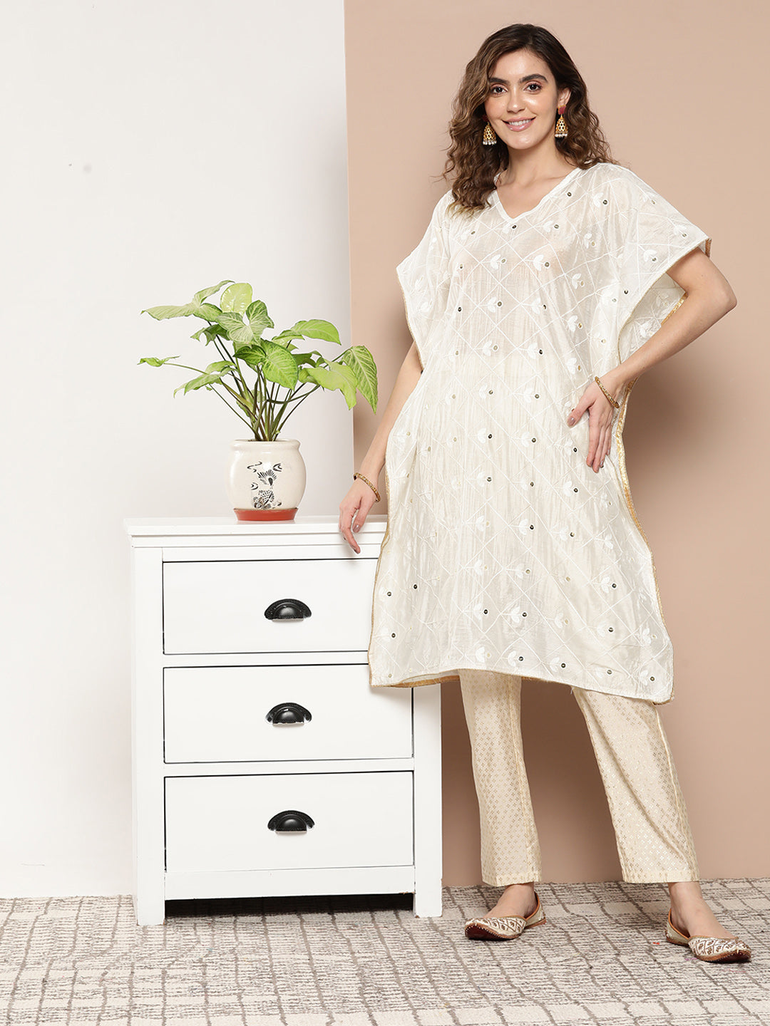 Embroidered Kaftan Kurta-Yufta Store-1217KFTWHS