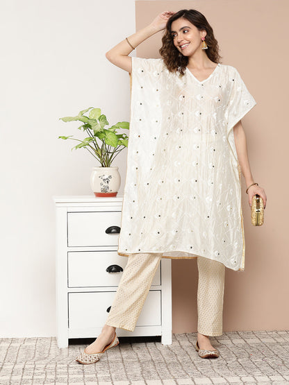 Embroidered Kaftan Kurta-Yufta Store-1217KFTWHS