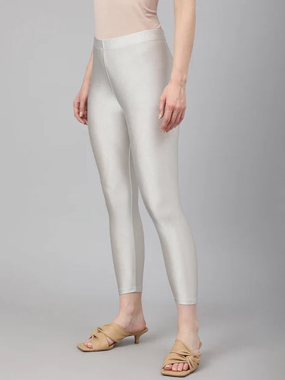 Silver Viscose Lycra Legging