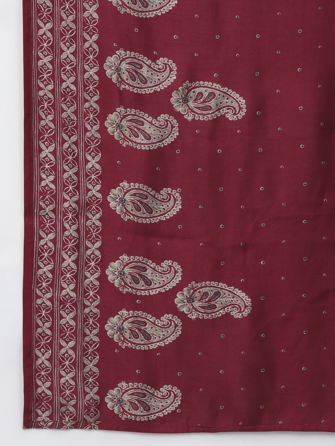 Maroon Thread Work Dupatta Set-Yufta Store-9888SKDMRM