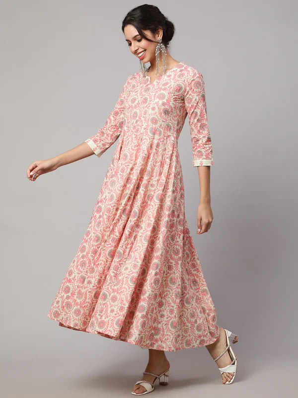 FLORAL RAYON PRINT KURTA SET WITH DUPATTA