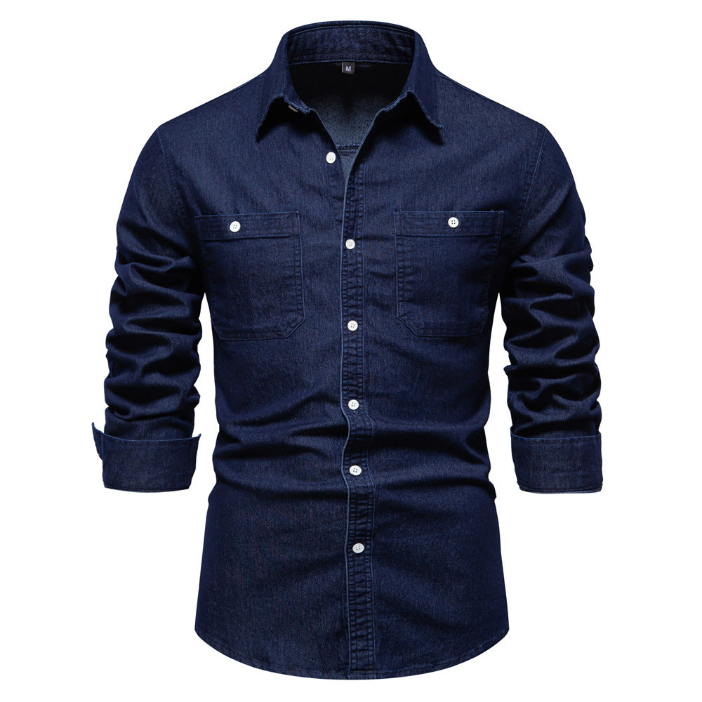 Men's Fashion Casual Denim Long Sleeve Shirt