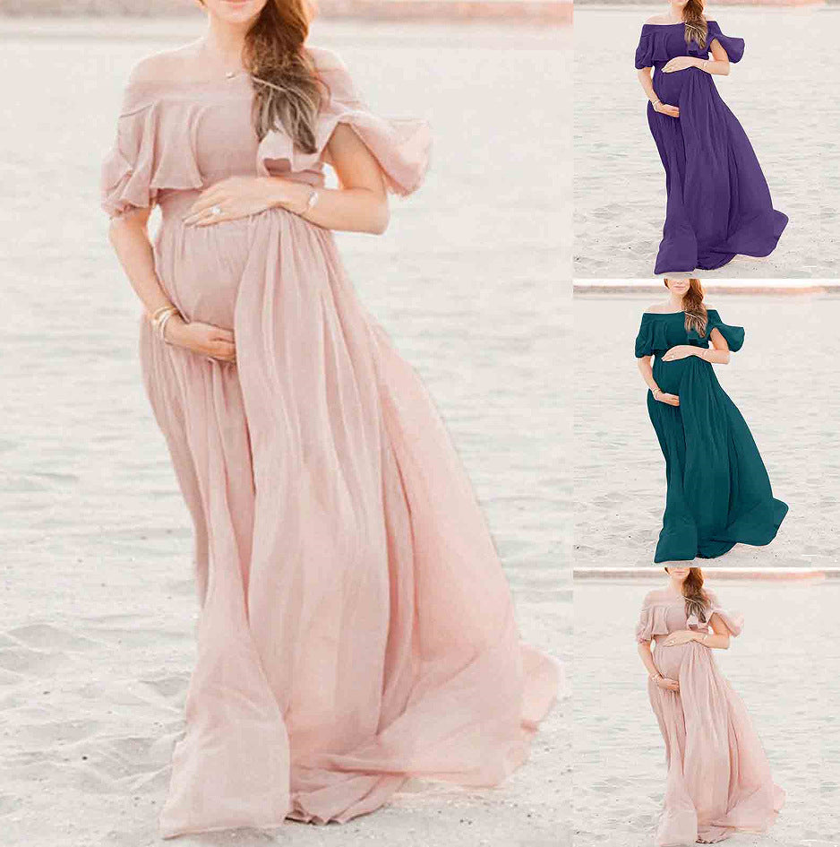 Loose Trailing Off-shoulder Pregnant Women Dress